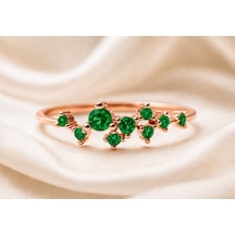 Rose Gold Altın Kaplama Star Zümrüt Gümüş Yüzük, 925 Ayar Zirconia Zümrüt Star Gümüş Yüzük Pembe Altın Kaplama Rose Gold Altın Kaplama Star Zümrüt Gümüş Yüzük, 925 Ayar Zirconia Zümrüt Star Gümüş Yüzük Pembe Altın Kaplama