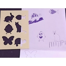 3d Baskı Hayvan Figürleri Çizim Şablonu - Çoklu Desen Kalıbı - Bej
