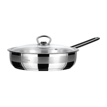 Saphire 26 Cm Çelik Saplı Cam Kapaklı Tava Sap-4790