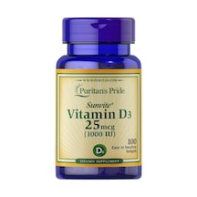 Puritan's Pride Vitamin D3 25 Mcg 1000 Iu 100 Yumuşak Kapsül