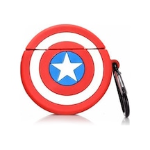 Microsonic AirPods 1. Nesil / 2. Nesil Kılıf Cartoon Figürlü Silikon Captain America