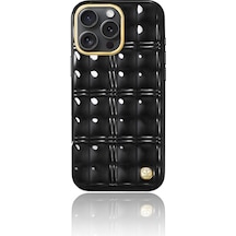 Apple Uyumlu iPhone 16 Pro Kılıf Askı Aparatlı Pynana Metal Grid Kapak Siyah