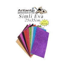 Simli Eva 25x35 Cm 10 Renk 1 Paket Simli Eva Süngeri 10'lu Okul Kreş Anasınıfı Elişi Etkinlikleri
