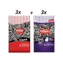 Tadım Kavrulmuş Taze Bol Tuzlu Tuzsuz Siyah Çekirdek 6 x 180 G