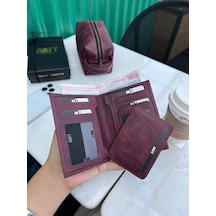 Mft Leather Hakiki Deri Erkek Cüzdan - Kartlıklı, İsim Yazılı, Kişiye Özel Gloria 1421 - Tiguan Bordo Tiguan Bordo