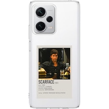 Redmi Note 12 Pro Plus Uyumlu Scarface Mini Poster Tasarımlı Tasarımlı Baskılı Silikon Kılıf Renkli