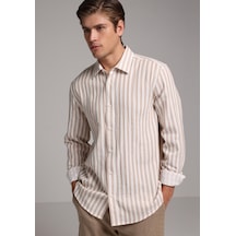 Colin's Colins Relaxed Fit Shirt Neck Çizgili Erkek Bej Uzun Kol Gömlek Cl1080112 Q1.v1 Beı Colin's Colins Relaxed Fit Shirt Neck Çizgili Erkek Bej Uzun Kol Gömlek Cl1080112 Q1.v1 Beı