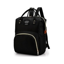 Mumya Çantası Büyük Kapasiteli Çok Fonksiyonlu Sırt Çantası Su Geçirmez Biberon Bezi Çantası Siyah Siyah