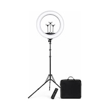 Ayrex 21 İnç 54 Cm Profesyonel Ring Light 210 Cm Ayarlanabilir Tripodlu, 3'lü Telefon Tutuculu, 3 Işık Modlu,