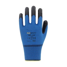 Maxsafety Zebra Nitril Kaplı İş Eldiveni Mavi-siyah No: 9 Bahçe Eldiveni