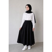 Angel&co. Girls Clothing Modest Uzun Kız Çocuk Mevsimlik Etek Siyah - 791131271 Siyah