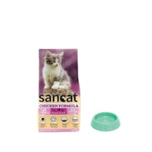 Sancat Premium Tavuklu Yavru Kedi Maması 15 Kg,yuvarlak Su Ve Mama Kabı