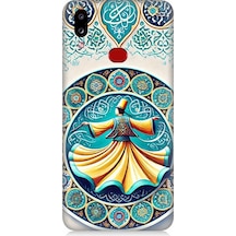 Samsung Galaxy A10s Uyumlu Çini Motifli Semazen Figürü Desenli Silikon Kılıf Çok Renkli