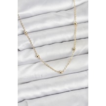 Cm Gold Renk Top Zincirli Kadın Kolye Renk Renk