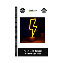 Özel Üretim Sarı Dekoratif Masa Gece Lambası Estetik Aydınlatma Neon Işıklı Şimşek Lamba Usb+pil