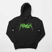 Havok Green Logo Siyah Kapşonlu Sweatshirt Hoodie