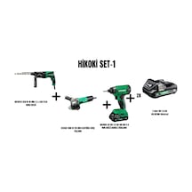 Hikoki Set-1 830W 26 MM 3.2J Sds Plus Kırıcı Delici + 1400W 125 MM Elektrikli Avuç Taşlama + 140 NM 4-8 MM Akülü Darbeli Vidalama