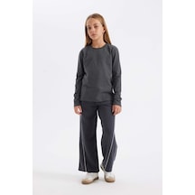 DeFacto Kız Çocuk Wide Leg Geniş Bol Paça Beli Lastikli Eşofman Altı C9674A824AUAR31 Antrasit