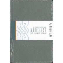 Gıpta Modelist 14 x 20 Cm 160 Yp.Kareli Sert Deri Kapak Defter Dikişli Gri