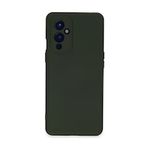 One Plus 9 Kılıf Nano İçi Kadife Silikon - Koyu Yeşil Düz Renkli