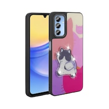 Zore Galaxy A25 Kılıf Parlayan Kabartmalı İkonik Figürlü Ogaa Amas Silikon Kapak - Mor