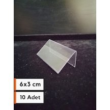 10 Adet Pvc Etiketlik Ürün Önü İsimlik 6x3 Cm Açılı Ürün Tanıtım