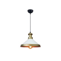 Montero Dekoratif Altın Çerçeveli Siyah Metal Sarkıt Lamba Loft Stil Ra-avz- 4930-92-14 Beyaz