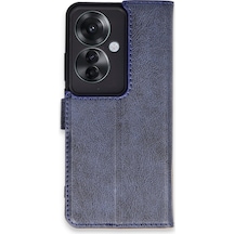 Oppo Reno 11f Uyumlu Kılıf Trend S Plus Kapaklı Kılıf - Lacivert