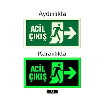 Fosforlu Acil Çıkış Yön Levhası F-9
