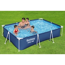 Bestway 56411 Steel Pro Dikdörtgen Yerüstü Prefabrik Havuz Seti 3,00 M X 2,01 M X 66