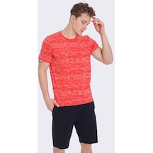 Maraton Sportswear Regular Erkek Bisiklet Yaka Kısa Kol Basic Kırmızı T-Shirt 20951-Kırmızı