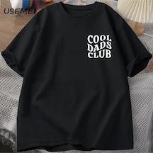 Startmore Cool Dads Club Tshirt Father's Day Funny Husband T-shirt Daddy Dad To Be T Shirt Men Cotton O Siyah