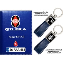 Plakanıza Özel Gleria Logolu Lacivert Ruhsat Kabı Ve Anahtarlık