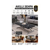 Juppo Üst Tabla Mdf Siyah Mermer Oval Köşe Alt Krom Dışa K