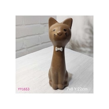Yy1653-uzun Kedi Seramik Fiyonklu Silikon Kalıp