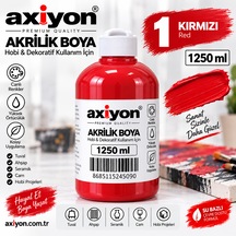 Axiyon Art Akrilik Boya 1250 Ml Kırmızı Su Bazlı Hobi Ve Dekoratif Boya Genel