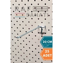 25 Adet Fon Kancası Delikli Pano Kancası 20 Cm - Askı Kanca Raf Galvaniz