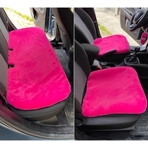 Ersyumuşak Tüylü Peluş Serme Oto Koltuk Koruyucu Minder Koltuk Kılıfı Ön Arka Fuşya Pembe