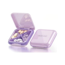 Likeable Su Geçirmez Taşınabilir Günlük Küçük Hap Kutusu Çantalar Için Cep Vitaminler, Balık Yağları, Takviyeler, Ilaçlar Için Kompakt Seyahat Ilaç Tutucu-mor