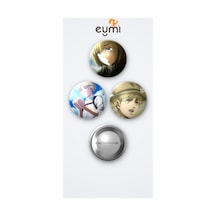 Attack On Titan Titana Saldırı Animesi Armin Anime 3'lü Metal Rozet Seti 58mm İğneli Buton Çanta Yaka Rozeti Çok Renkli