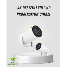 Full Hd 4k Destekli Akıllı Projeksiyon 130 İnç Ekran, Uzun Ömürlü Ampul Ve Çoklu Giriş