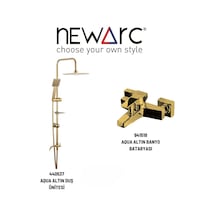 Newarc Aqua 941518 Banyo Bataryası + 440537 Duş Ünitesi Set Altın