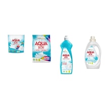 Aquabor Doğal Mineralli Tablet + 4 Kg Renkliler + Elde Bulaşık + Sıvı Beyaz 4 Lü Set