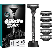 Gillette Mach 3 Charcoal Tıraş Makinesi + 6 Up Yedek Tıraş Bıçağı
