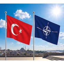 Nato Bayrağı Ve Alpaka Kumaş Türk Bayrağı 2'li Set 70x105cm Diğer