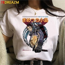 Noıssey Kırmızı Etiket Gala Yeni Demon Slayer T-shirt Model63 16846 Beyaz