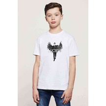Tshirthane Lucifer King Of Hell Upscaled Baskılı Unisex Çocuk Beyaz T-Shirt