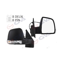 Gva Dış Dikiz Aynası Sağ Doblo 11 Elektrikli Sinyalli Siyah Kapaklı Tek Cam Konveks 8 Fiş Vm-668ehr Gva 1029175 735528041 735668189
