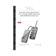 Premium Çıkış Port Ekran 7'si 1 Arada Hdmı Ethernet Vga Hub Dönüştürücü