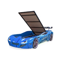 Setaymobilya Arabalı Yatak, Mavi Mercedes Full Ledli Bazalı Arabalı Yatak
